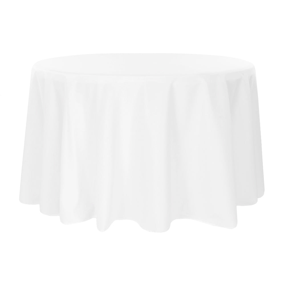 120" Round Tablecloth - White for event rental