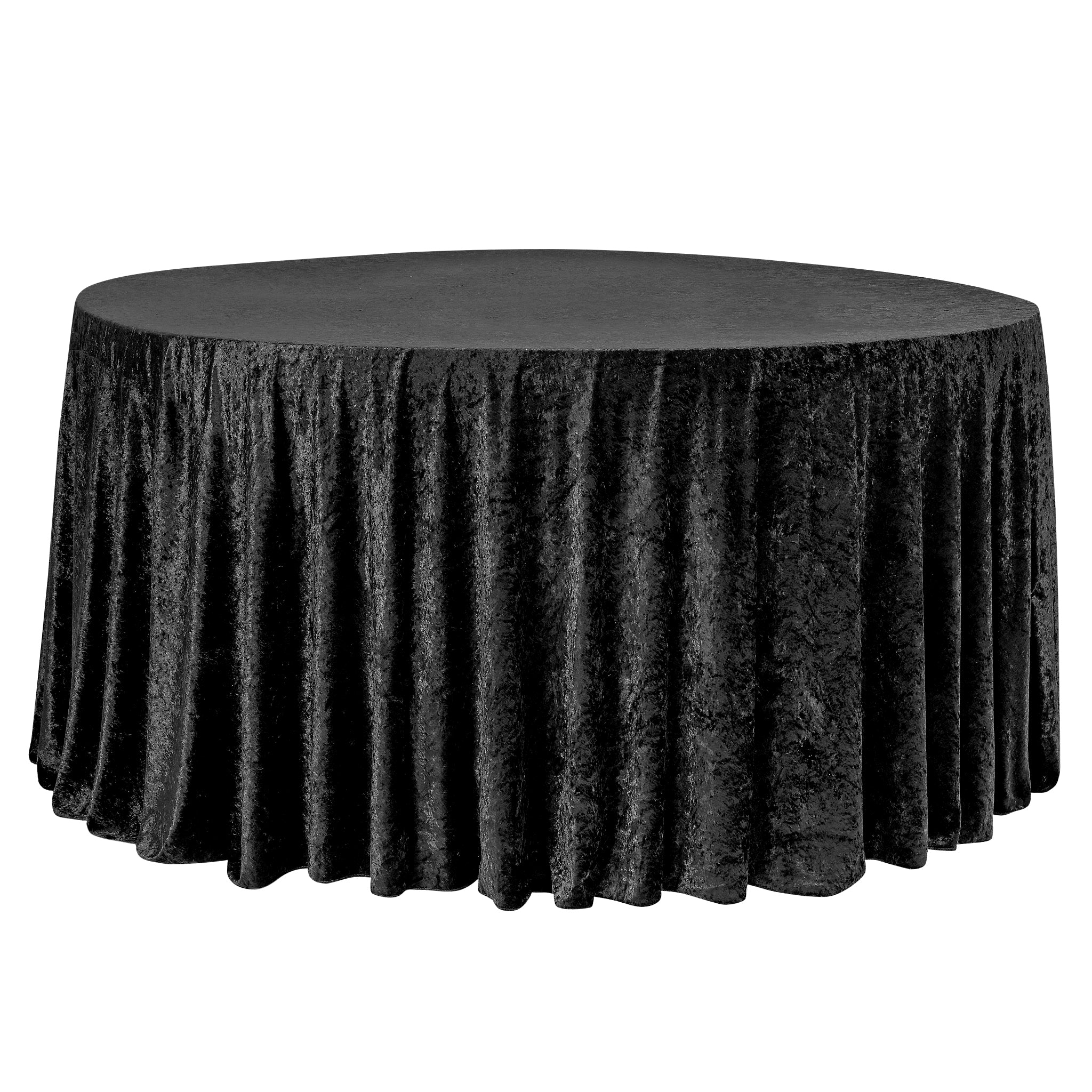 Velvet 120" Round Tablecloth - Black for event rental